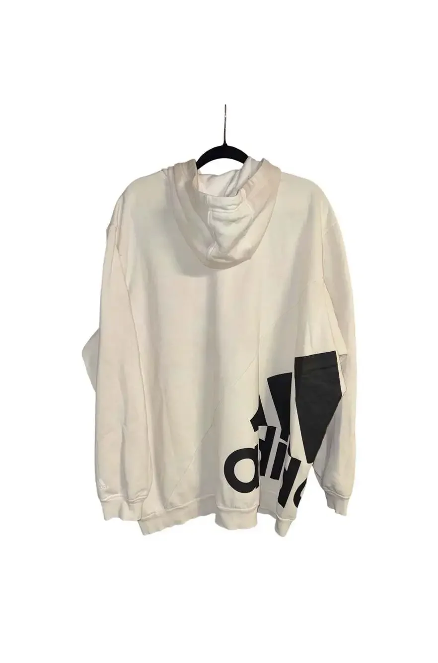Adidas White Oversized Logo Hoodie 2XL